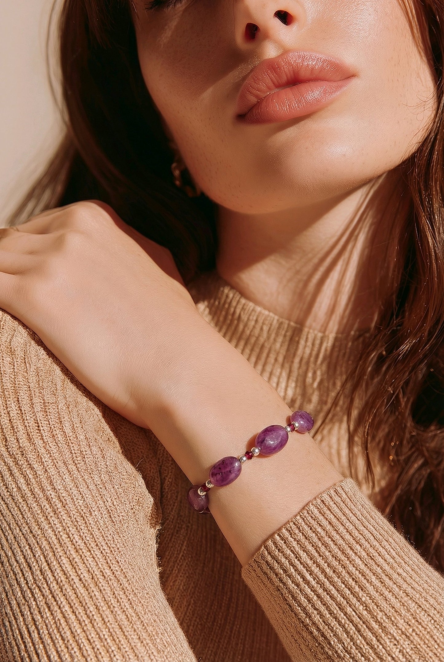 Natural Ruby and Sterling Silver Adjustable Bracelet | Guinea Mine Ruby | Handmade Gemstone Bracelet | Luxury Bracelet