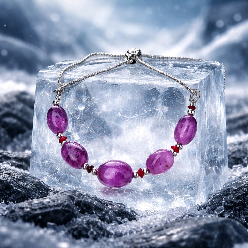 Natural Ruby and Sterling Silver Adjustable Bracelet | Guinea Mine Ruby | Handmade Gemstone Bracelet | Luxury Bracelet