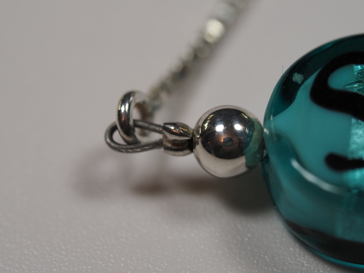 Murano Glass and Sterling Silver Slider Bracelet | Verde Marino Caramella Pastiglia Beads | Handmade Italian Glass Bracelet