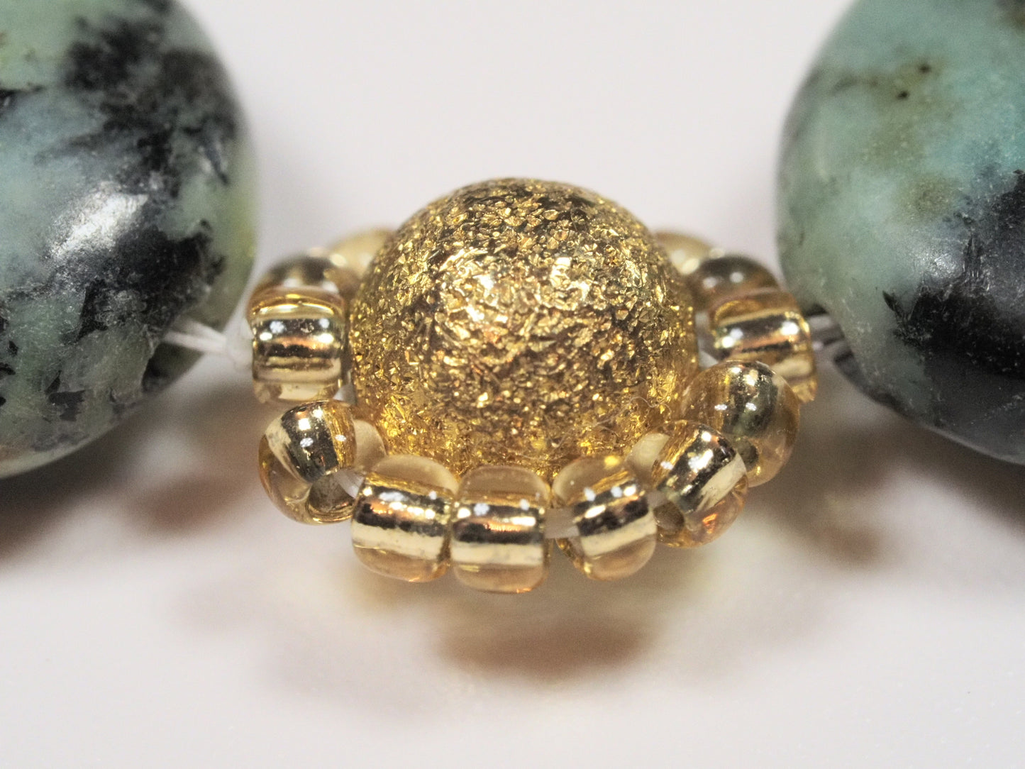 African Turquoise Jasper & Gold Bracelet | Semi Precious Stone | Gold Toggle Clasp | Handmade Ladies Bracelet | Boho Luxury