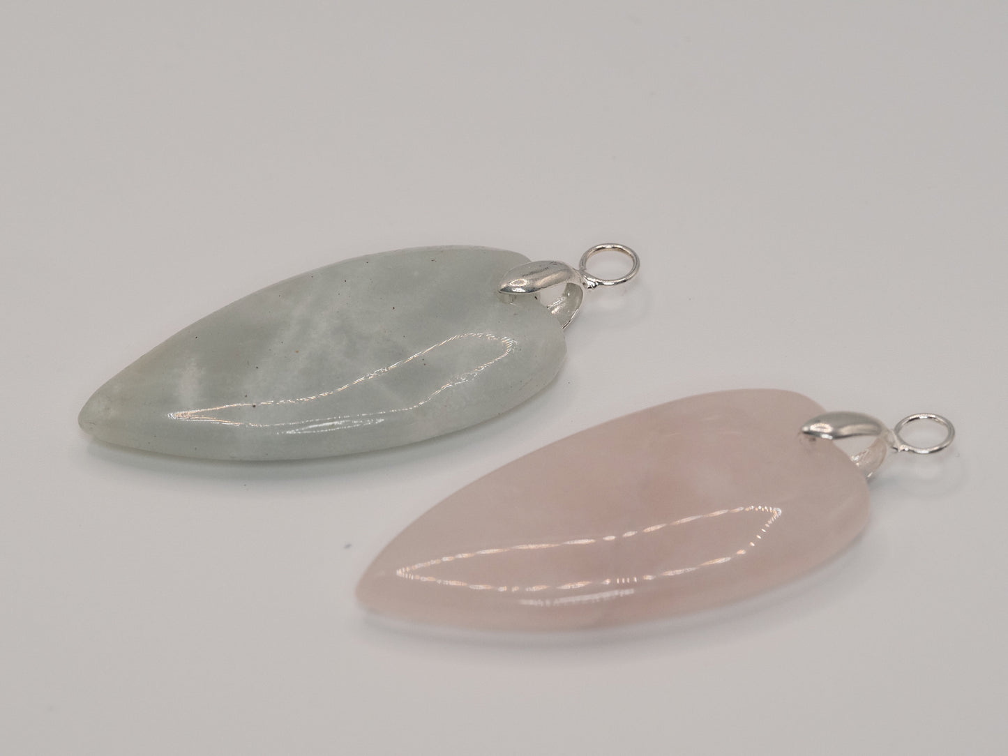 Interchangeable Gemstone Heart Pendant Set | Labradorite Rose Quartz & Amazonite | 925 Sterling Silver | 20 Inch Chain