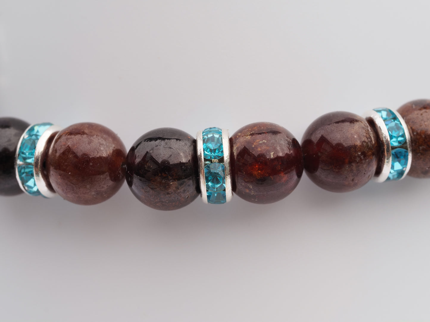 Turquoise & Burmese Garnet Bracelet | Antique Silver | Magnetic Clasp | Handmade Gemstone Bracelet | Boho Luxury