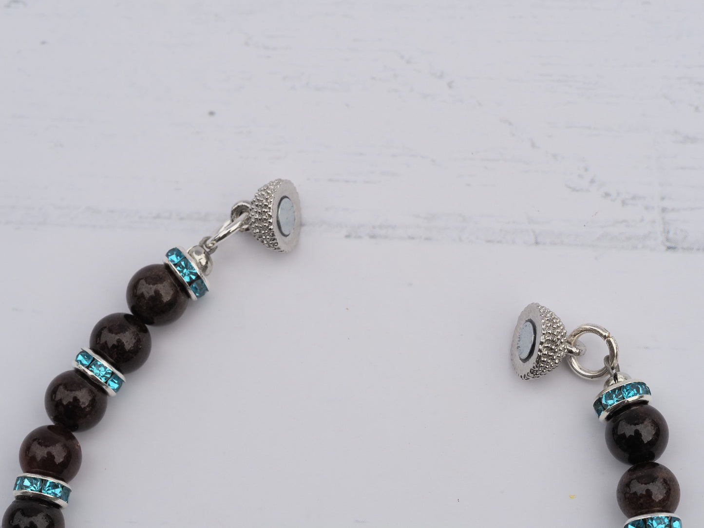 Turquoise & Burmese Garnet Bracelet | Antique Silver | Magnetic Clasp | Handmade Gemstone Bracelet | Boho Luxury
