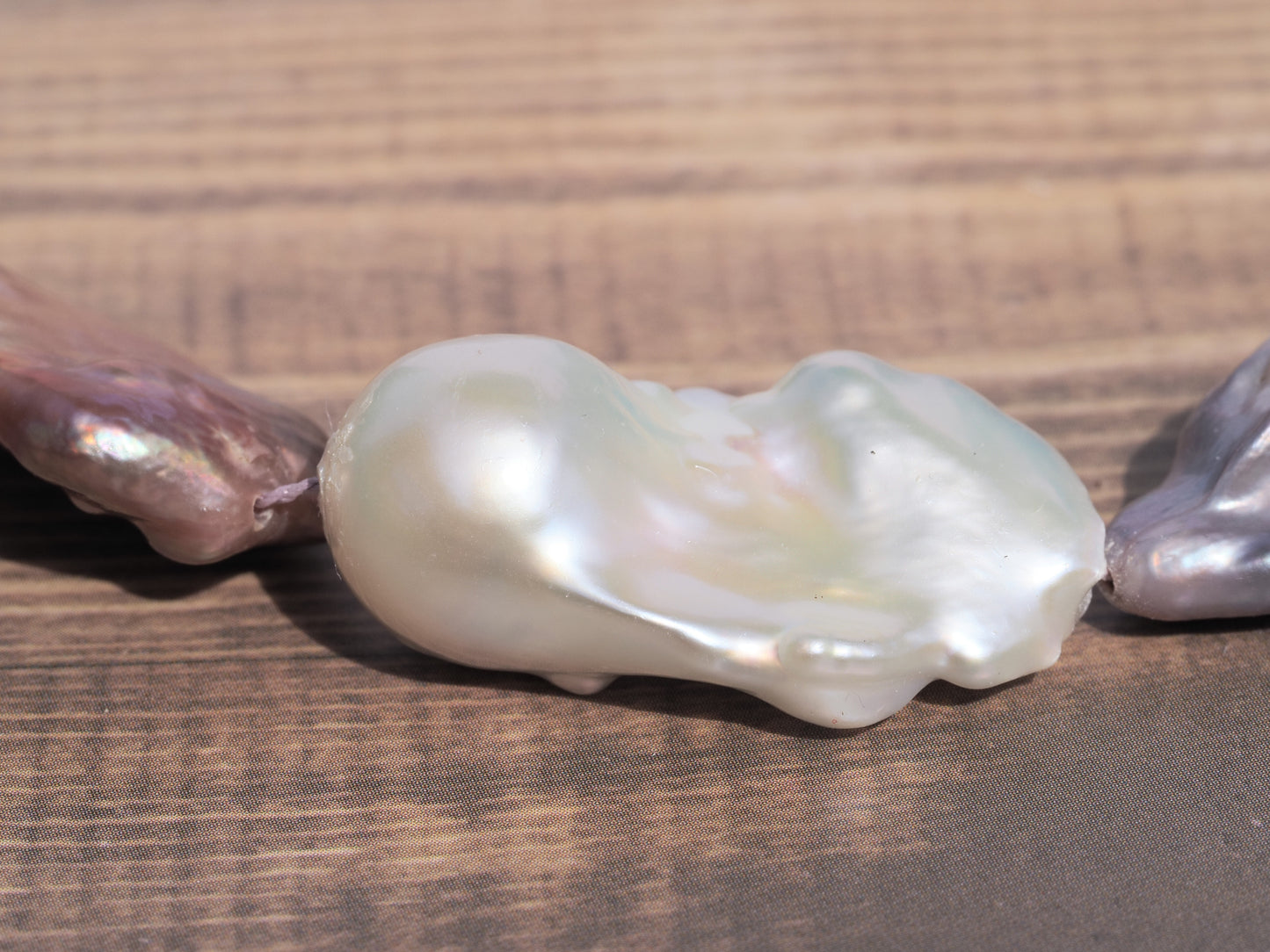 Baroque & Keshi Pearl Choker Necklace | White Baroque & Mauve Purple Freshwater Pearls | Sterling Silver Square Clasp | 16.5 Inch | Handmade Luxury
