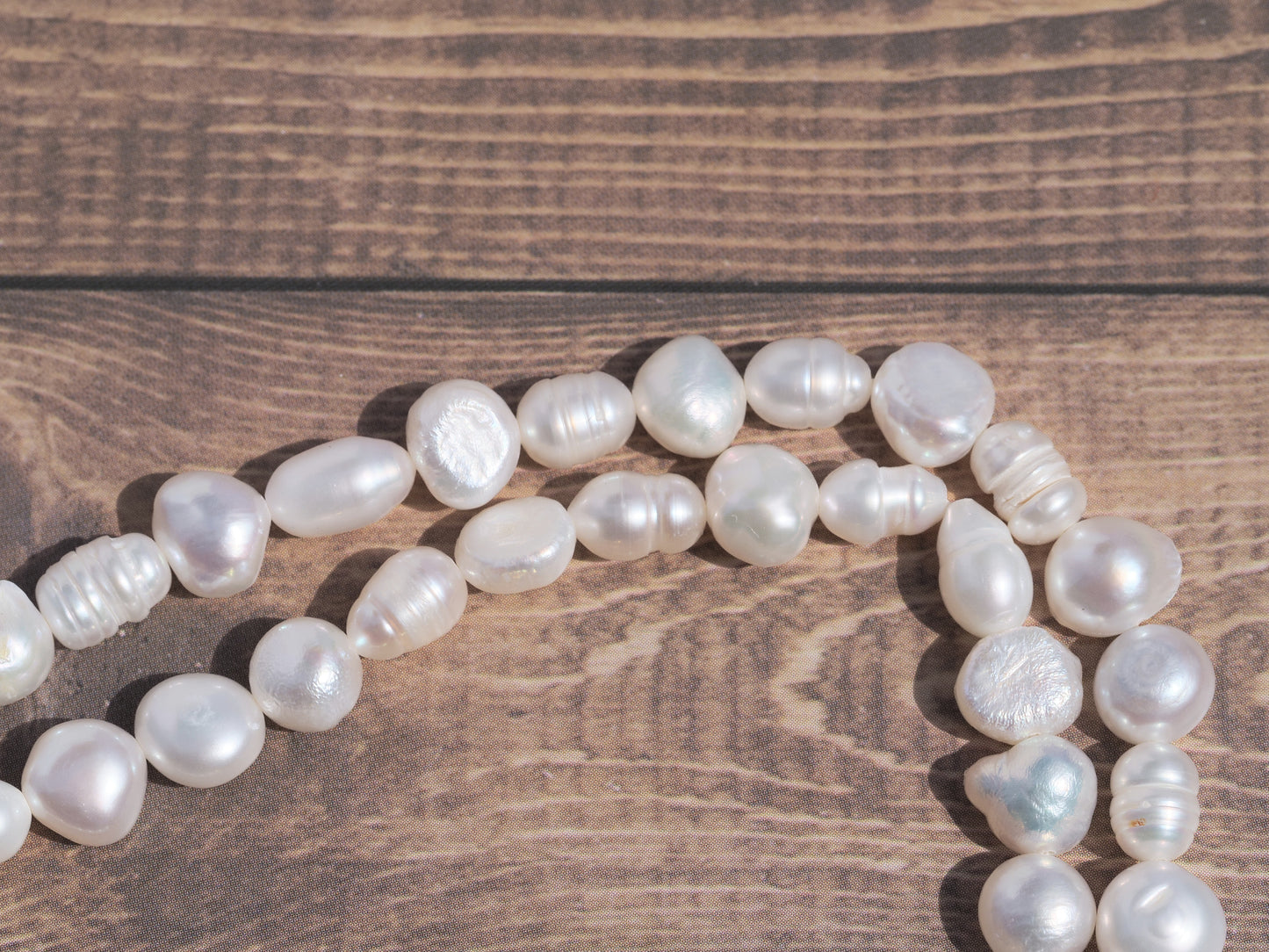 Freshwater Potato Pearl Necklace | Gold Electroplated Pearl Drop Pendant | Tulip Toggle Clasp | Handmade Bridal Necklace