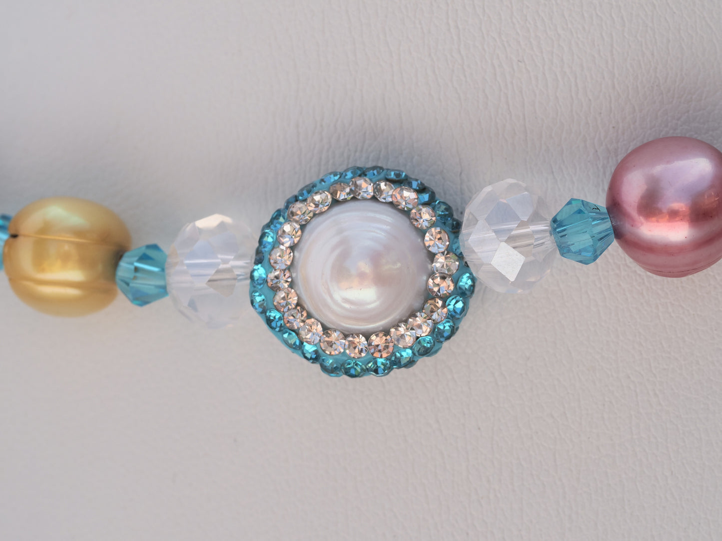 Long Beaded Lariat Wraparound Necklace | Keshi Pearls, Apatite & Crystal | Beaded Tassel Ends | Handmade Boho Luxury Statement Necklace