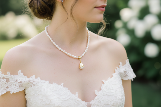 Pearl Necklace on Bride